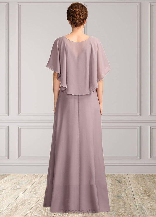 Tania A-Line V-neck Floor-Length Chiffon Mother of the Bride Dress With Ruffle HP126P0015026