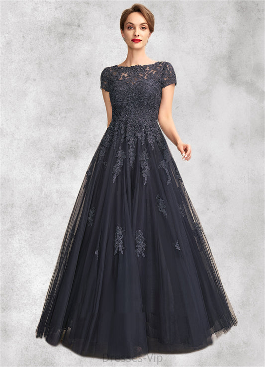 Katie A-Line Scoop Neck Floor-Length Tulle Lace Mother of the Bride Dress With Beading HP126P0015029