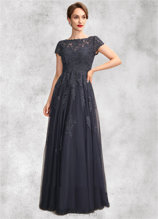 Katie A-Line Scoop Neck Floor-Length Tulle Lace Mother of the Bride Dress With Beading HP126P0015029