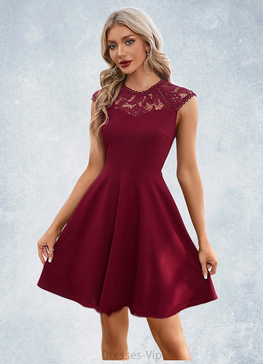 Ruby Appliques Lace Scoop Elegant A-line Polyester Mini Dresses HPP0022418