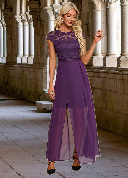 Pat Illusion Elegant A-line Chiffon Lace Maxi Dresses HPP0022451