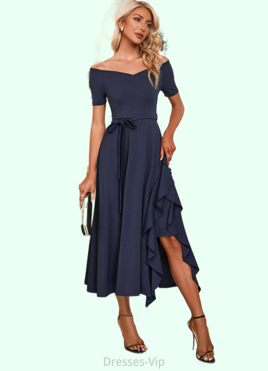 Sienna V-Neck Elegant A-line Cotton Blends Midi Dresses HPP0022561